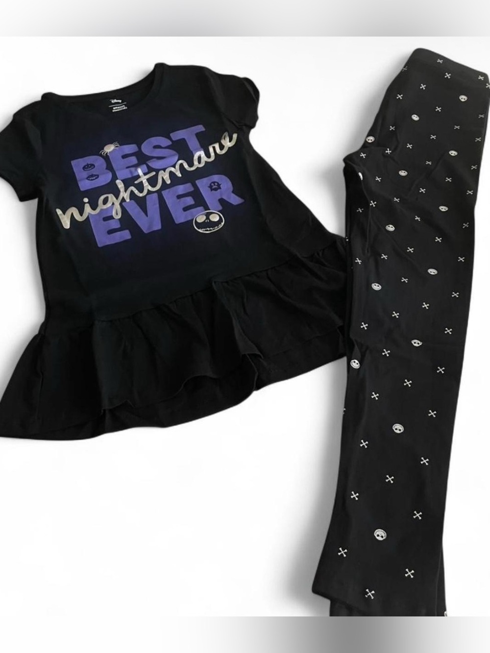 Disney Black Graphic 'Best Nightmare Ever' Nightshirt with Purple and Gold Print